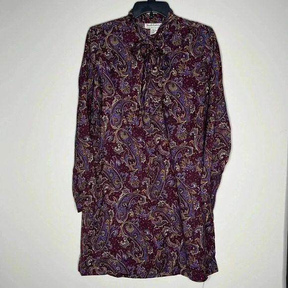 VTG DVF Purple Multicolor Women’s Paisley Print Midi Dress Size 10 - Picture 1 of 9